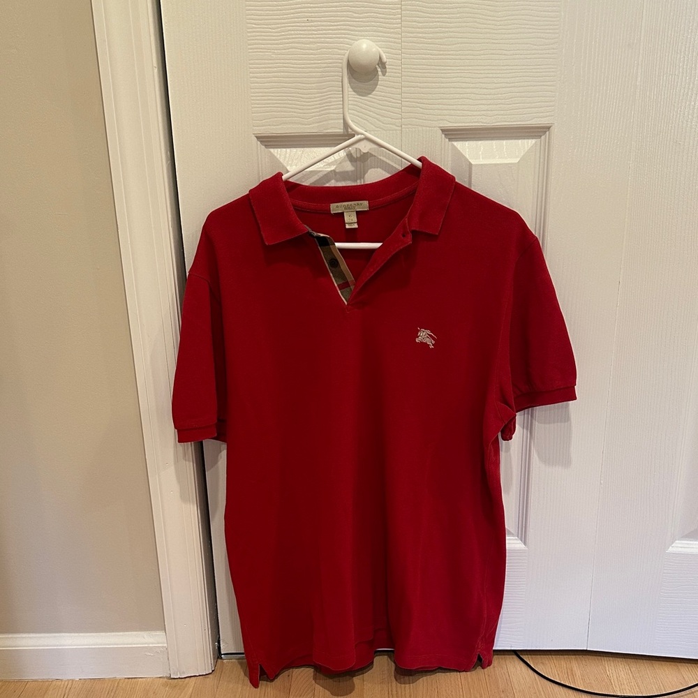 Burberry Red Polo Shirt for Men